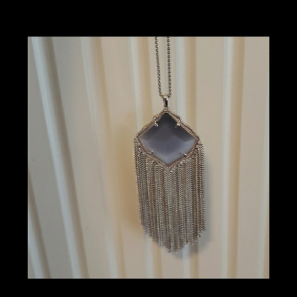 Kendra Scott Kingston Adjustable Pendant Necklace in Slate Cat's Eye - Picture 8 of 12